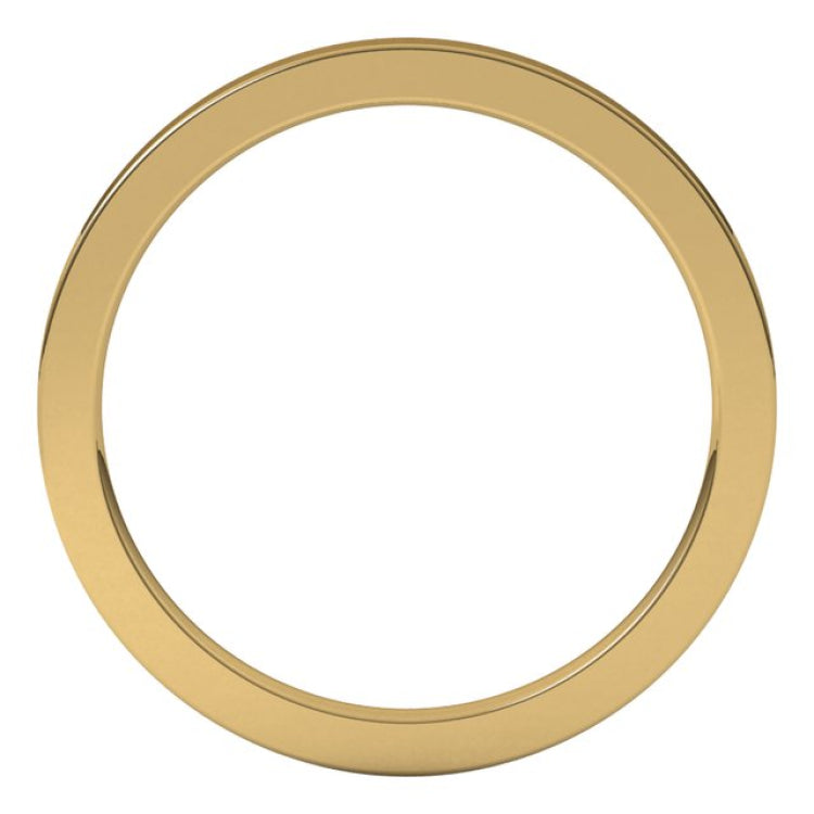 14K Yellow Gold 1.5 mm Comfort-Fit Flat Band Size 9.5