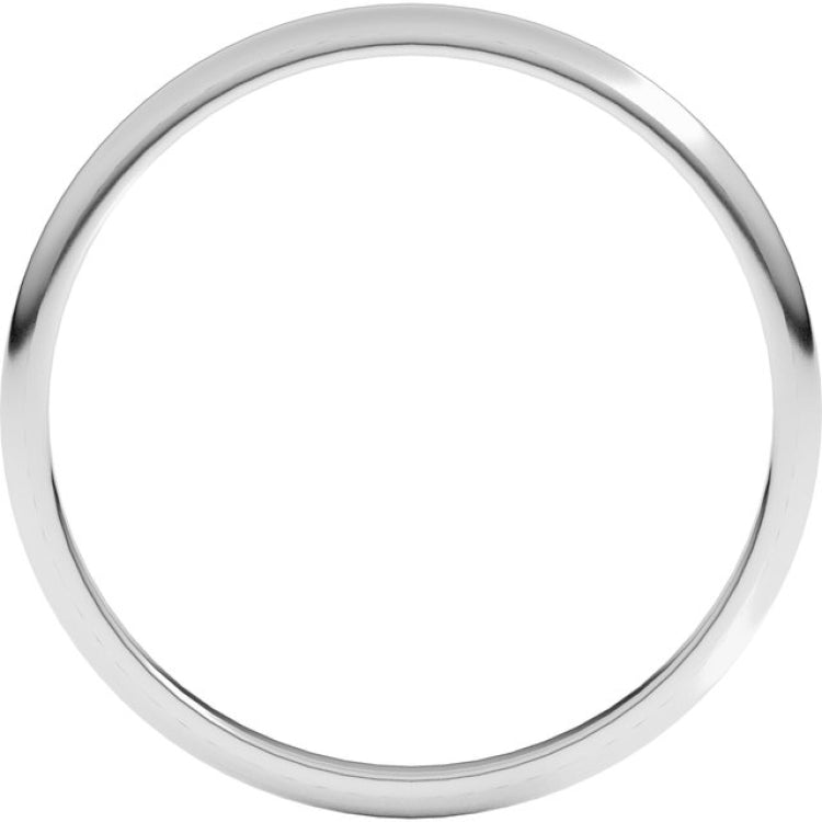 14K White Gold 1.5 mm Lightweight Half Round Band Size 4