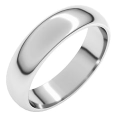 14K White Gold 5 mm Half Round Band Size 8
