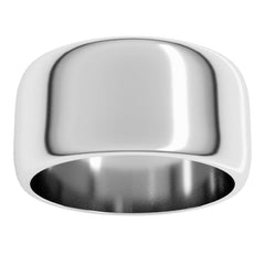 14K White Gold 10 mm Half Round Band Size 8