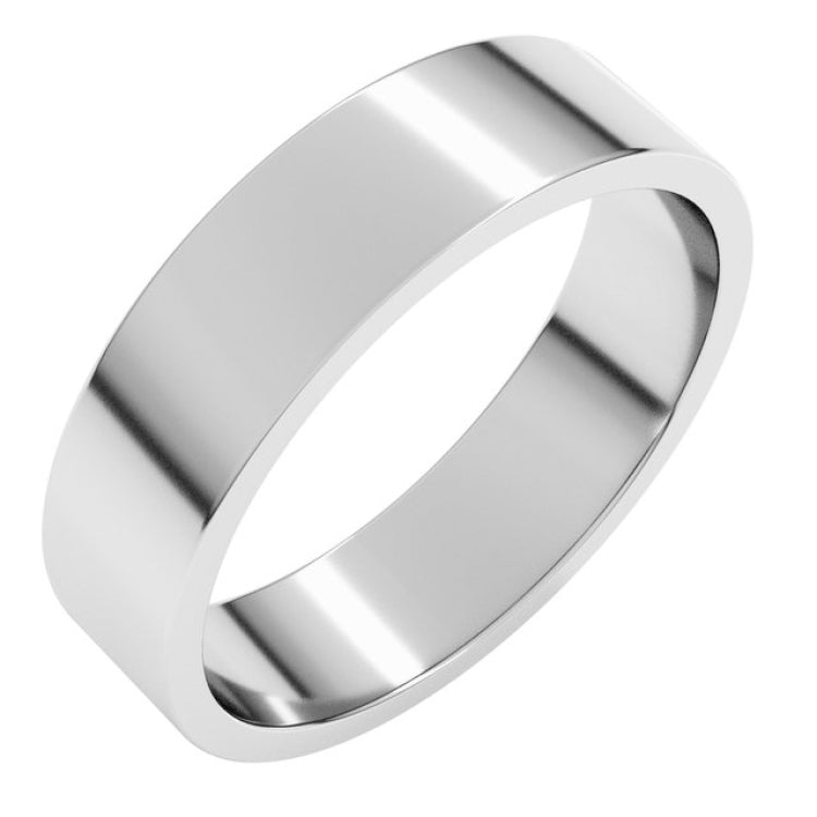 14K White Gold 5 mm Flat Band Size 7