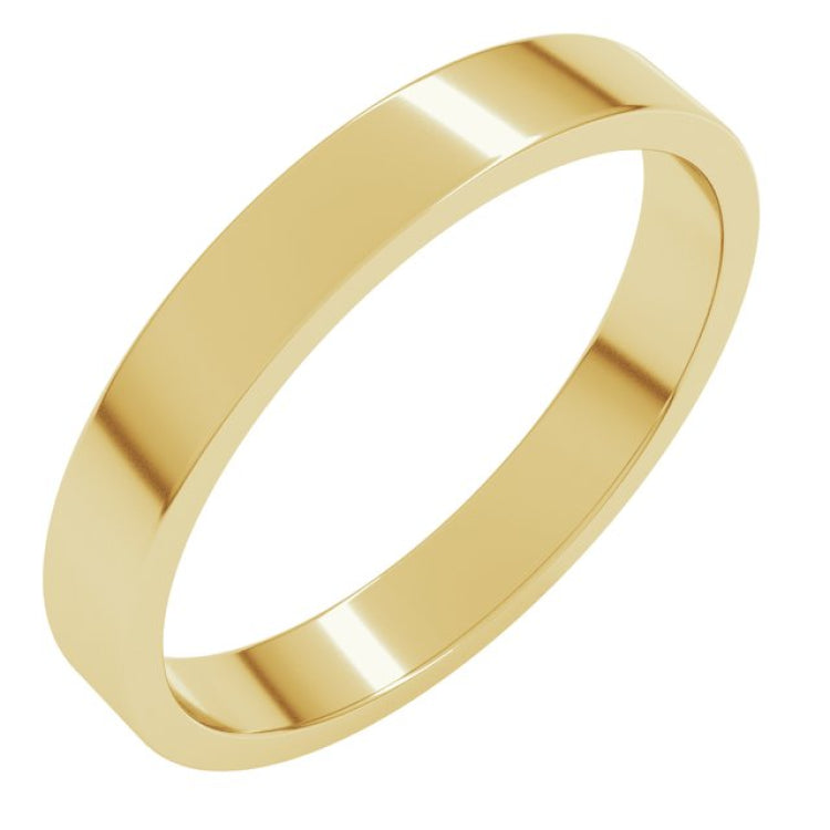 14K Yellow Gold 3 mm Flat Band Size 8