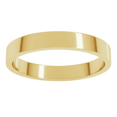 14K Yellow Gold 3 mm Flat Band Size 8