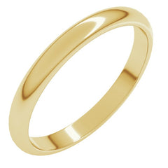 14K Yellow Gold 2.5 mm Half Round Band Size 4