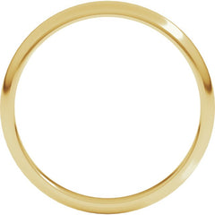 14K Yellow Gold 2.5 mm Half Round Band Size 4