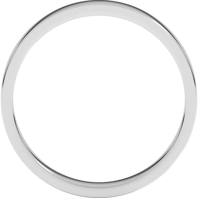 14K White Gold 3 mm Flat Band Size 5