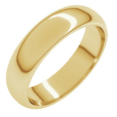 10K Yellow Gold 5 mm Half Round Band Size 9