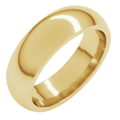 18K Yellow Gold 6 mm Comfort-Fit Half Round Band Size 11