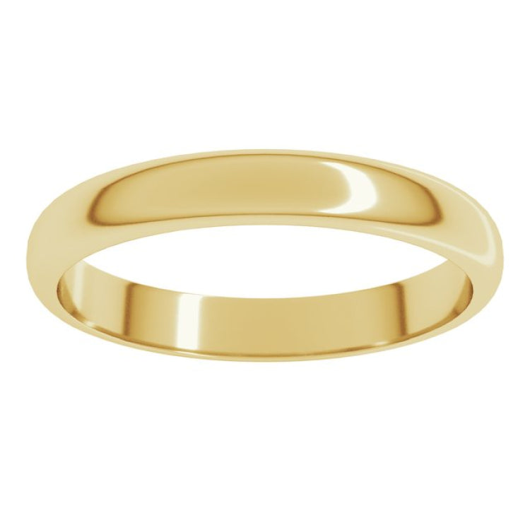 18K Yellow Gold 3 mm Half Round Band Size 5