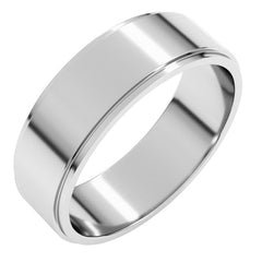 Platinum 6 mm Stepped-Edge Flat Band Size 8.5