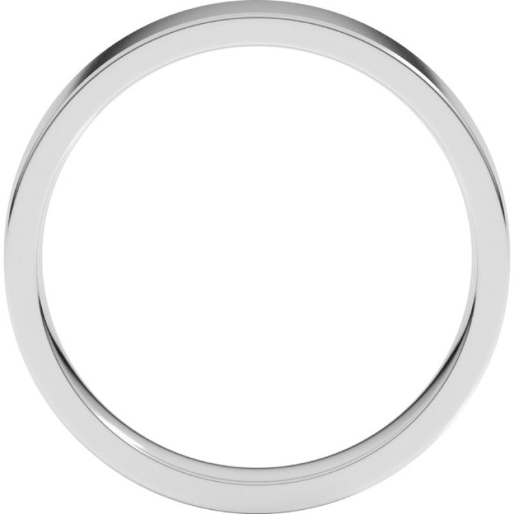 14K White Gold 4 mm Lightweight Comfort-Fit Flat Band Size 10