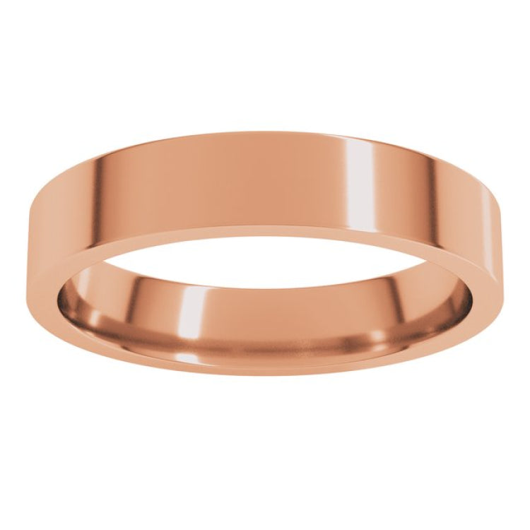 10K Rose Gold 4 mm Lightweight Comfort-Fit Flat Band Size [cv