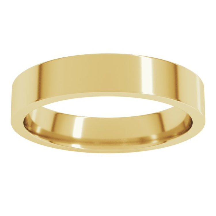 14K Yellow Gold 4 mm Lightweight Comfort-Fit Flat Band Size 4.5
