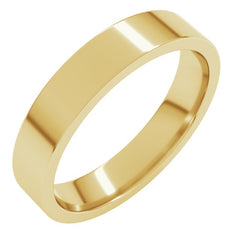 14K Yellow Gold 4 mm Lightweight Comfort-Fit Flat Band Size 6.5