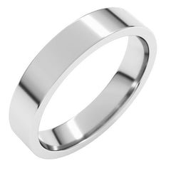 14K White Gold 4 mm Lightweight Comfort-Fit Flat Band Size 8