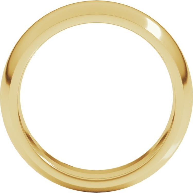 14K Yellow Gold 7 mm Comfort-Fit Half Round Band Size 10