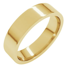 14K Yellow Gold 5 mm Lightweight Comfort-Fit Flat Band Size 6.5