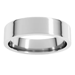 14K White Gold 5 mm Lightweight Comfort-Fit Flat Band Size 7.5