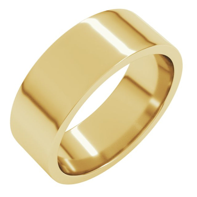14K Yellow Gold 7 mm Lightweight Comfort-Fit Flat Band Size 7