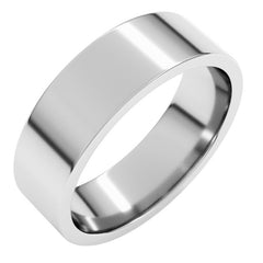 14K White Gold 6 mm Lightweight Comfort-Fit Flat Band Size 10.5