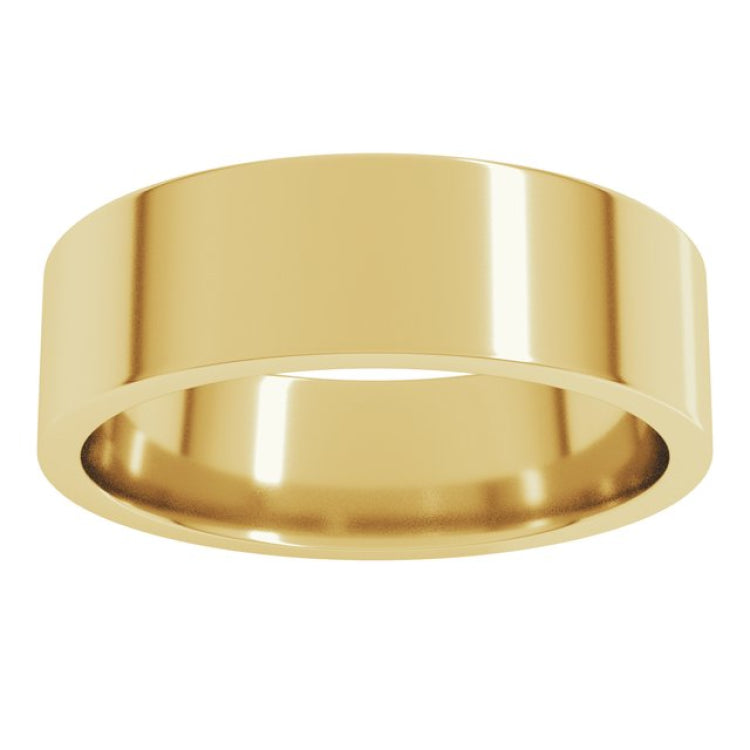 14K Yellow Gold 6 mm Lightweight Comfort-Fit Flat Band Size 10
