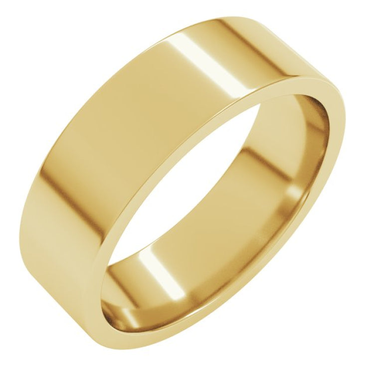 14K Yellow Gold 6 mm Lightweight Comfort-Fit Flat Band Size 4.5