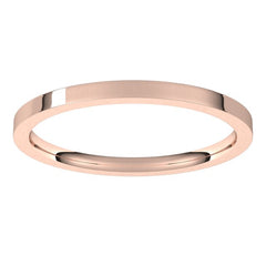 18K Rose Gold 1.5 mm Flat Comfort Fit Light Band Size 4.5