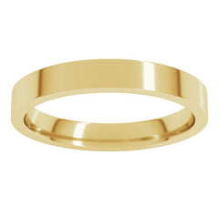 14K Yellow Gold 3 mm Lightweight Comfort-Fit Flat Band Size 4.5