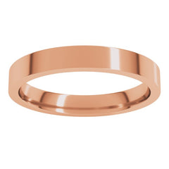 10K Rose Gold 3 mm Flat Comfort Fit Light Band Size 4