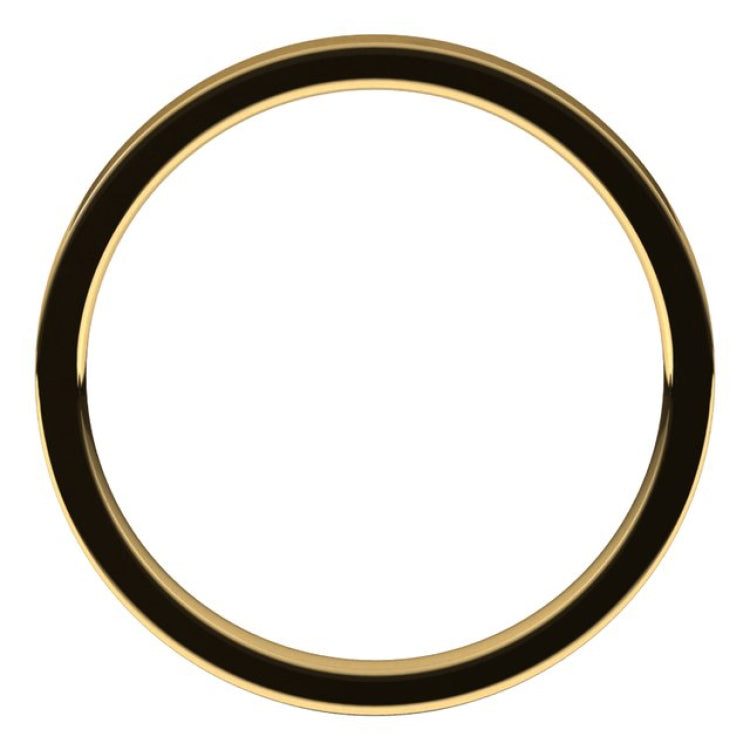 14K Yellow Gold 2 mm Flat Comfort Fit Light Band Size 5