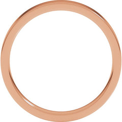 18K Rose Gold 3 mm Flat Comfort Fit Light Band Size 5