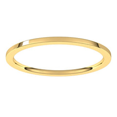 10K Yellow Gold 1 mm Flat Comfort Fit Light Band Size 6.5