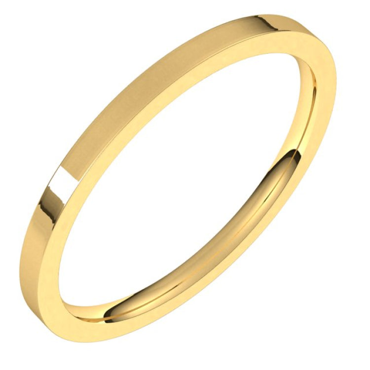 14K Yellow Gold 1.5 mm Flat Comfort Fit Light Band Size 6.5