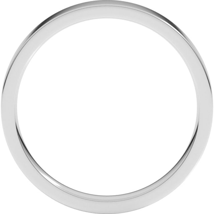 14K White Gold 3 mm Flat Comfort Fit Light Band Size 6.5