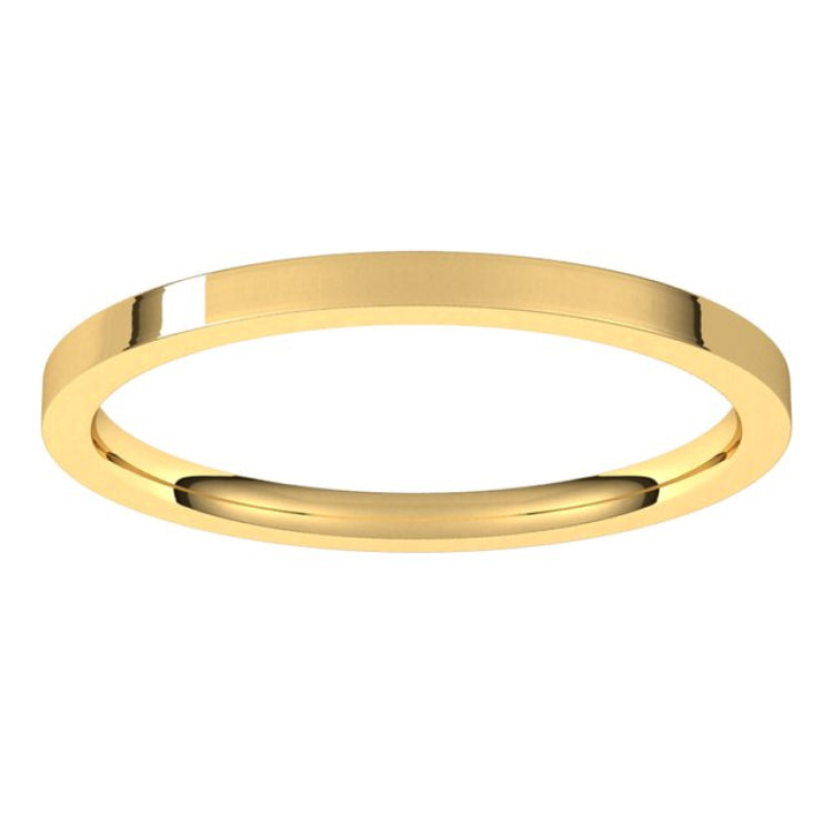 14K Yellow Gold 1.5 mm Lightweight Comfort-Fit Flat Band Size 6