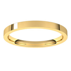 14K Yellow Gold 2 mm Flat Comfort Fit Light Band Size 6
