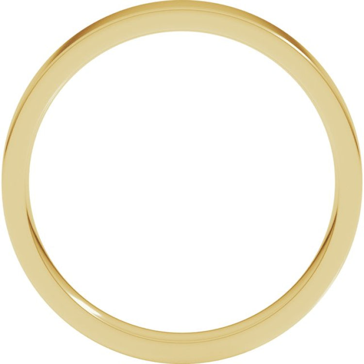 14K Yellow Gold 3 mm Flat Comfort Fit Light Band Size 6