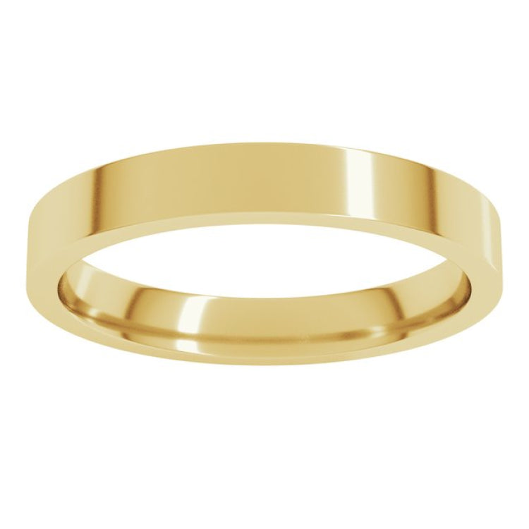 14K Yellow Gold 3 mm Flat Comfort Fit Light Band Size 6
