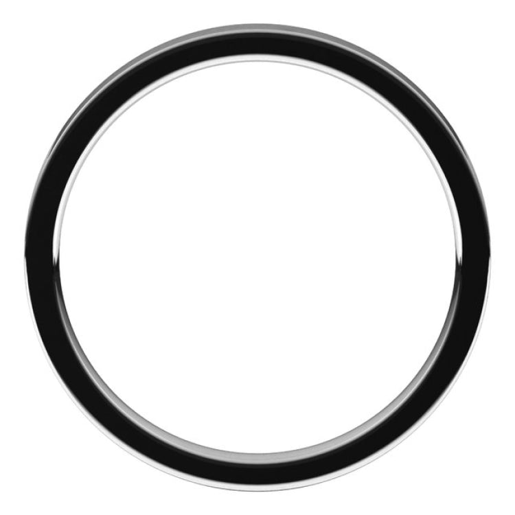 14K White Gold 2 mm Lightweight Comfort-Fit Flat Band Size 7.5