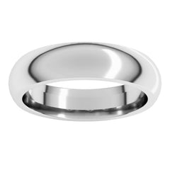 Platinum 5 mm Comfort-Fit Half Round Band Size 10