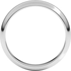 Platinum 4 mm Half Round Band Size 10