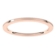 14K Rose Gold 1 mm Comfort-Fit Flat Band Size 10