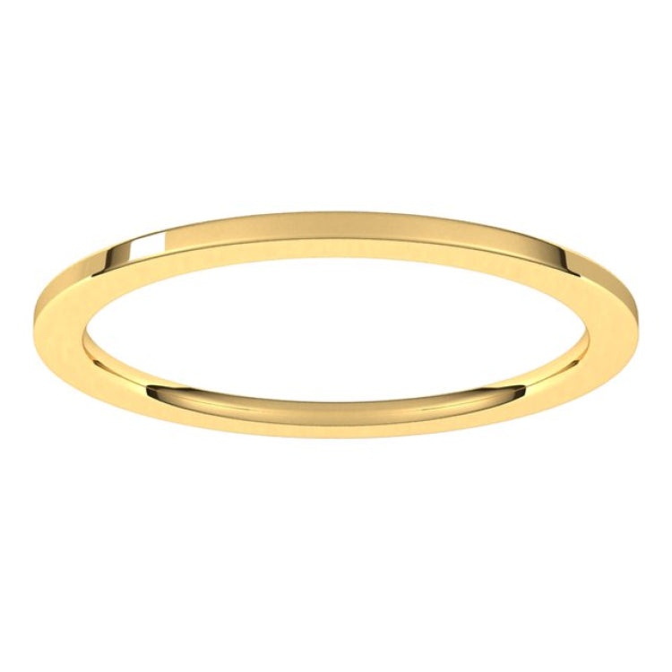 10K Yellow Gold 1 mm Comfort-Fit Flat Band Size 4