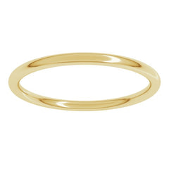 18K Yellow Gold 1.5 mm Comfort-Fit Full Round Band Size 6