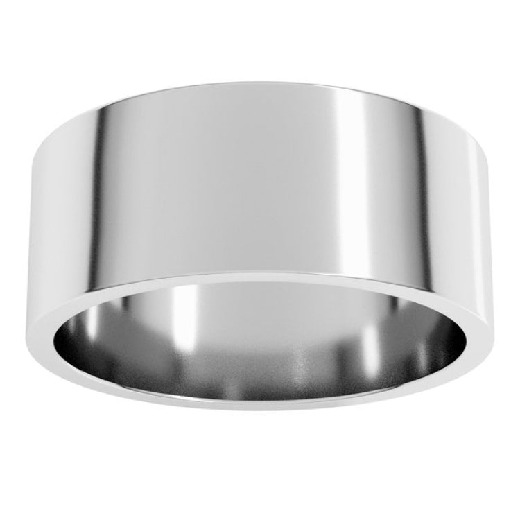 14K X1 White Gold 8 mm Flat Band Size 6.5