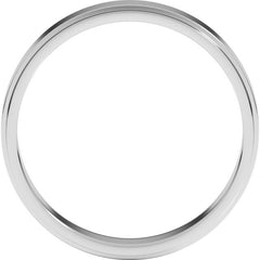 Sterling Silver 4 mm Stepped-Edge Flat Band Size 11