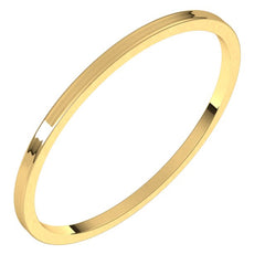 14K Yellow Gold 1 mm Ultra-Lightweight Flat Band Size 6.5
