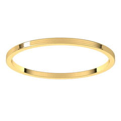 14K Yellow Gold 1 mm Ultra-Lightweight Flat Band Size 7