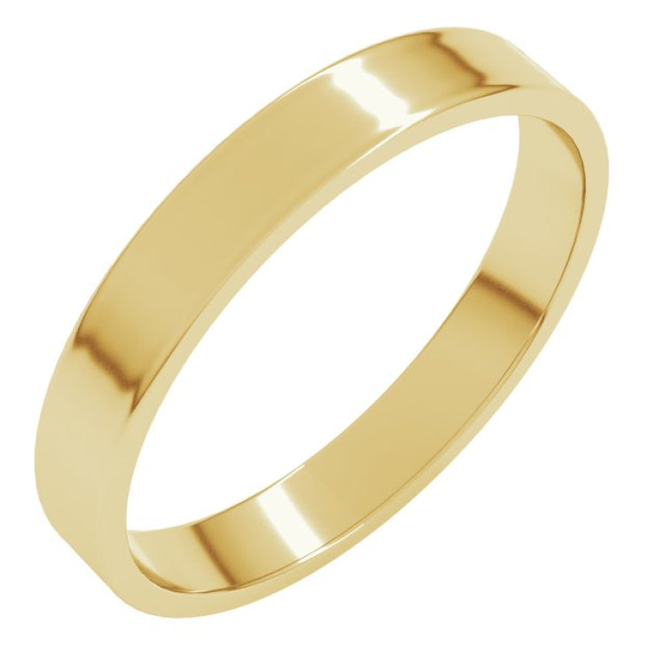 14K Yellow Gold 3 mm Ultra-Lightweight Flat Band Size 6.5