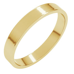 14K Yellow Gold 3 mm Ultra-Lightweight Flat Band Size 6.5